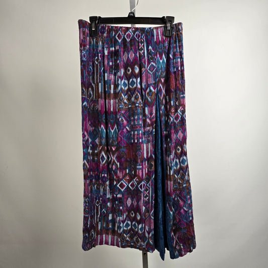 Vintage Carole Little Blue & Purple Midi Skirt Size 10