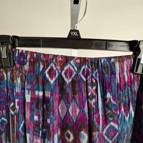 Vintage Carole Little Blue & Purple Midi Skirt Size 10