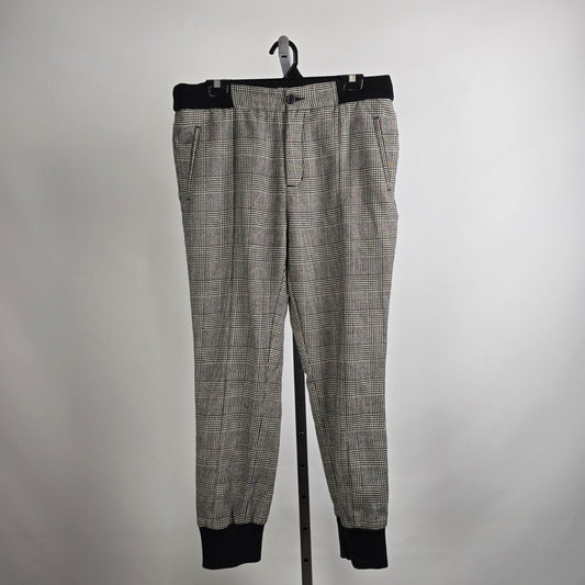 Le 31 Black Houndstooth Jogger Pants Size 34