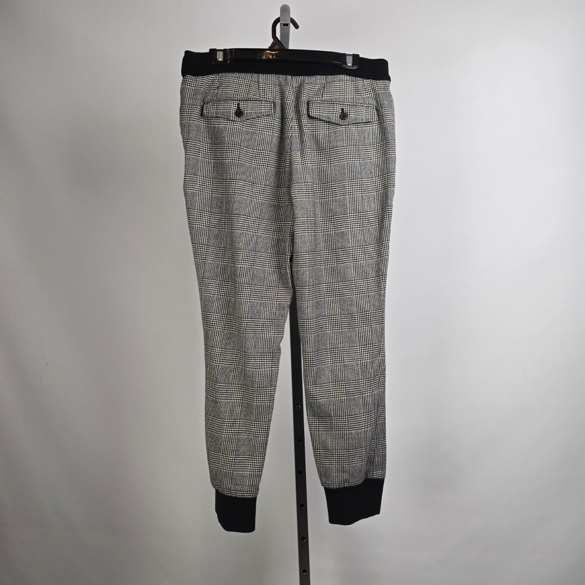 Le 31 Black Houndstooth Jogger Pants Size 34