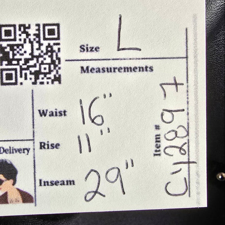 Frank Lyman Black Studded Criss Cross Detail Pants Size L