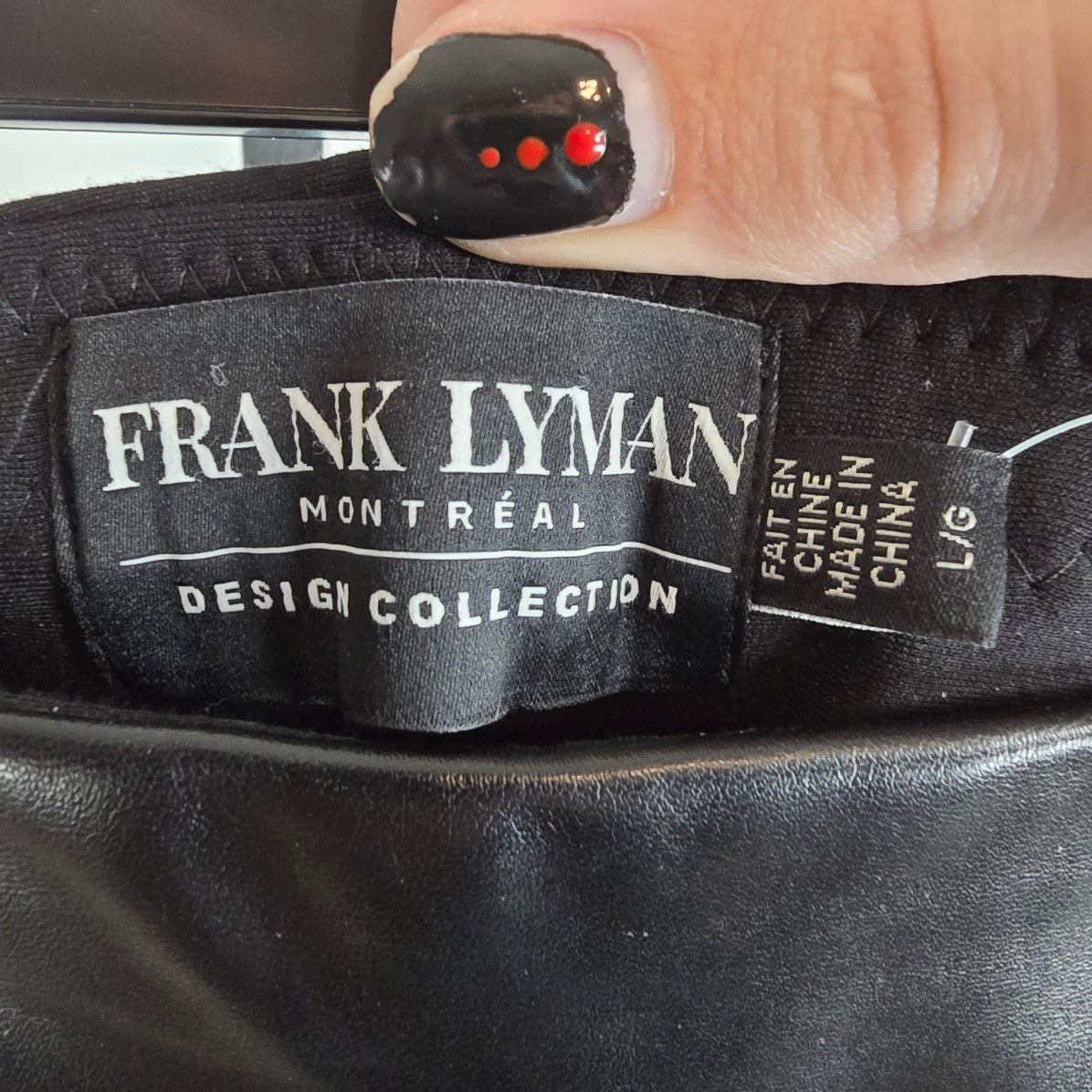 Frank Lyman Black Studded Criss Cross Detail Pants Size L