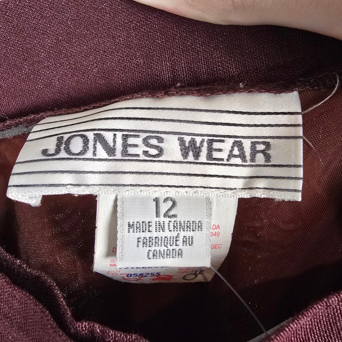Vintage Jones Wear Burgundy Trouser Pants Size 12