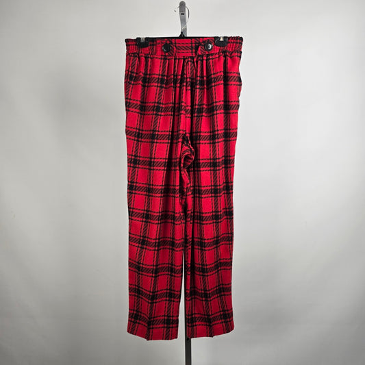 Vintage New View Red Plaid Wool Straight Leg Pants Size M/L