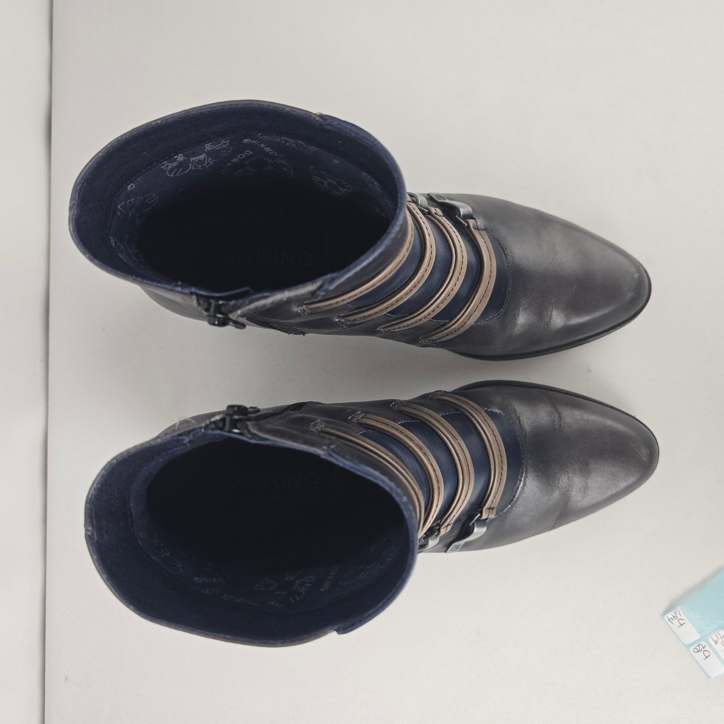 Dorking Grey Leather Heeled Boot Size 9