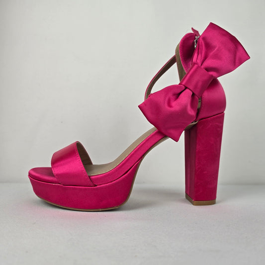 Torrid Pink Bow Detail Platform Heels Size 8W