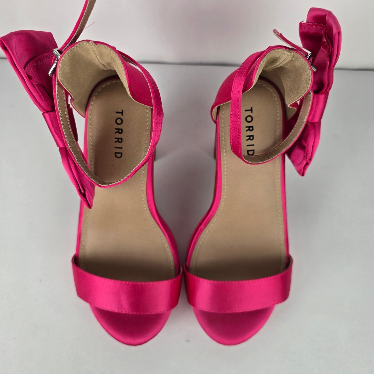 Torrid Pink Bow Detail Platform Heels Size 8W