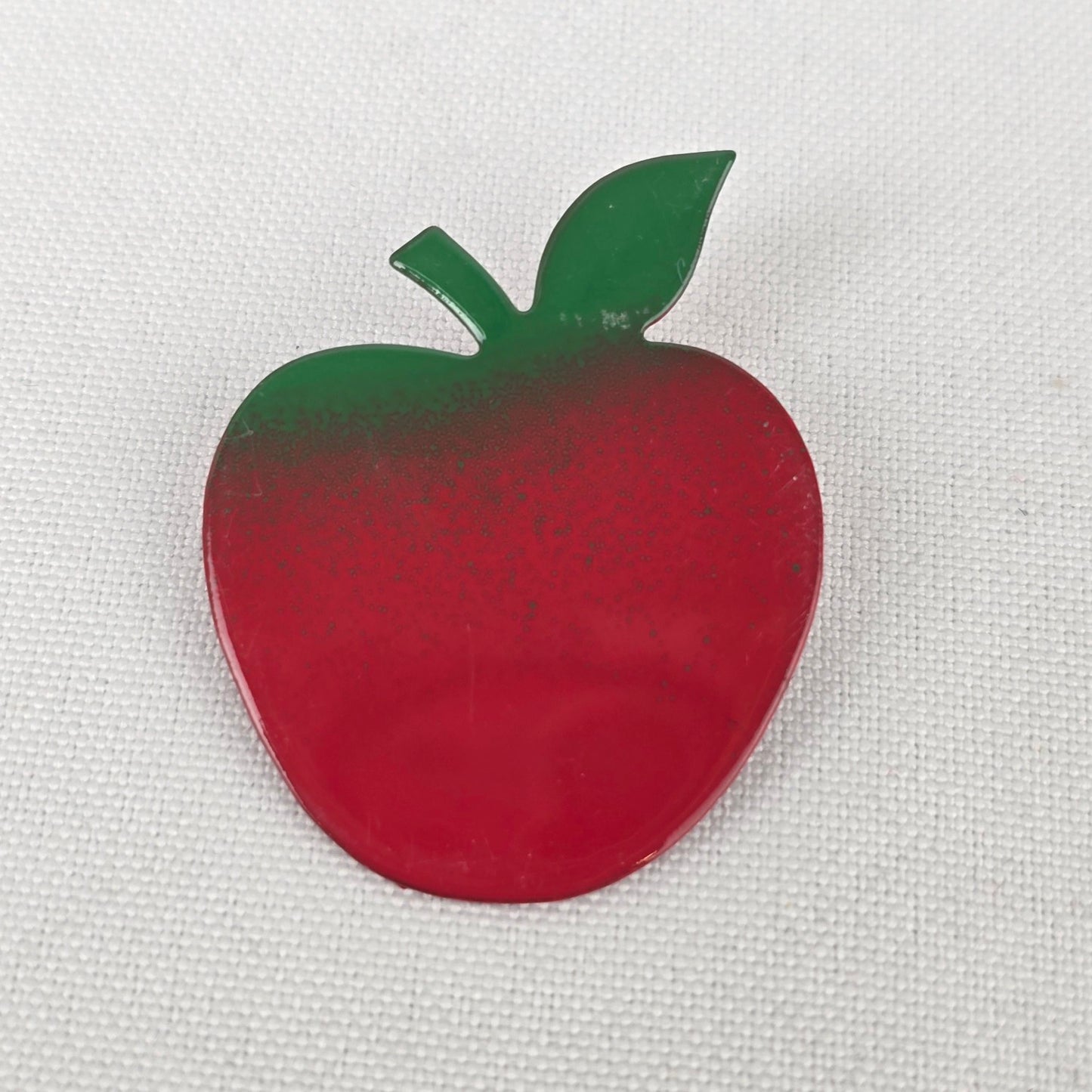 Vintage Red Enamel Apple Brooch