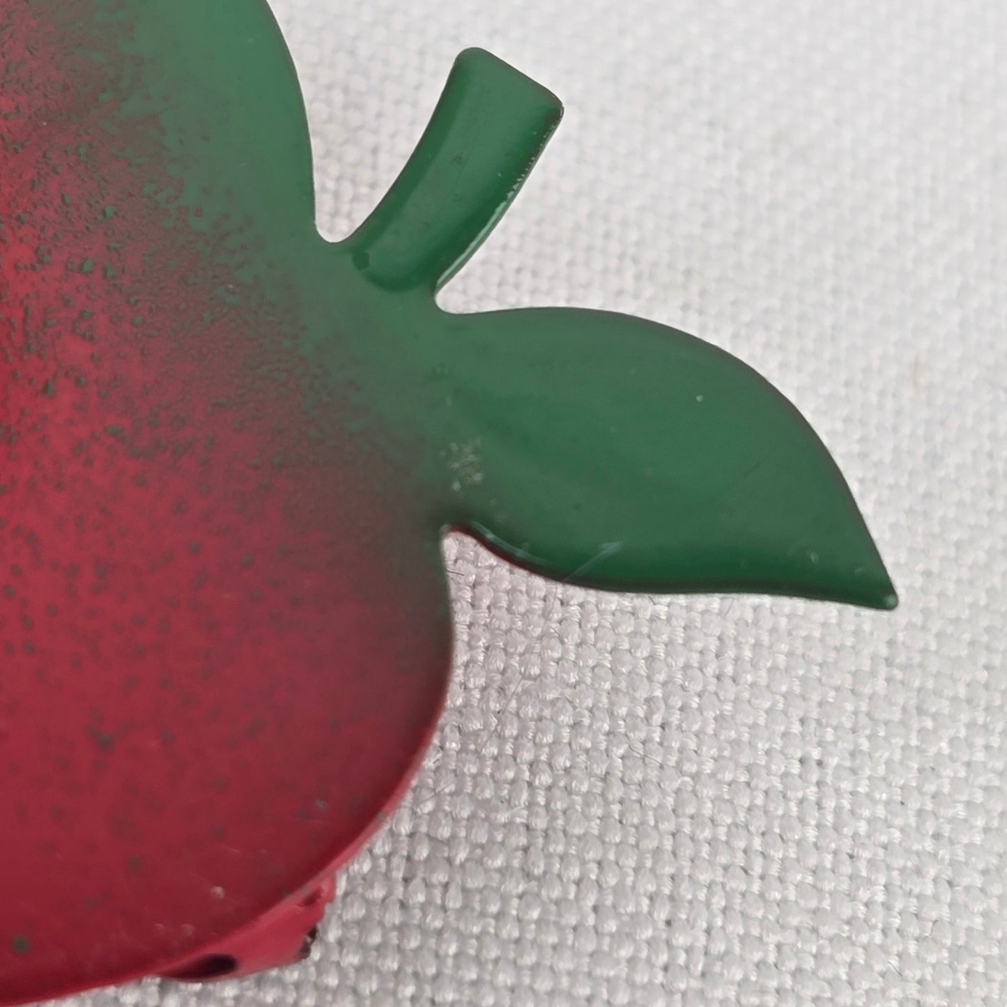 Vintage Red Enamel Apple Brooch