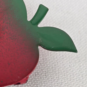 Vintage Red Enamel Apple Brooch