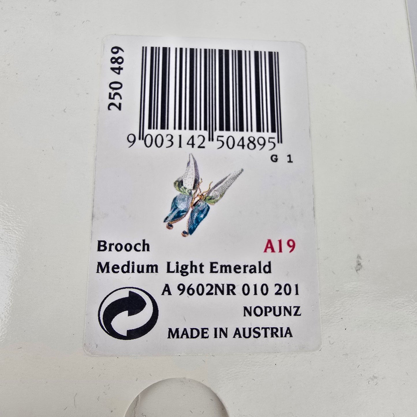 Daniel Swarovski Paradise Green Crystal Butterfly 925 Brooch