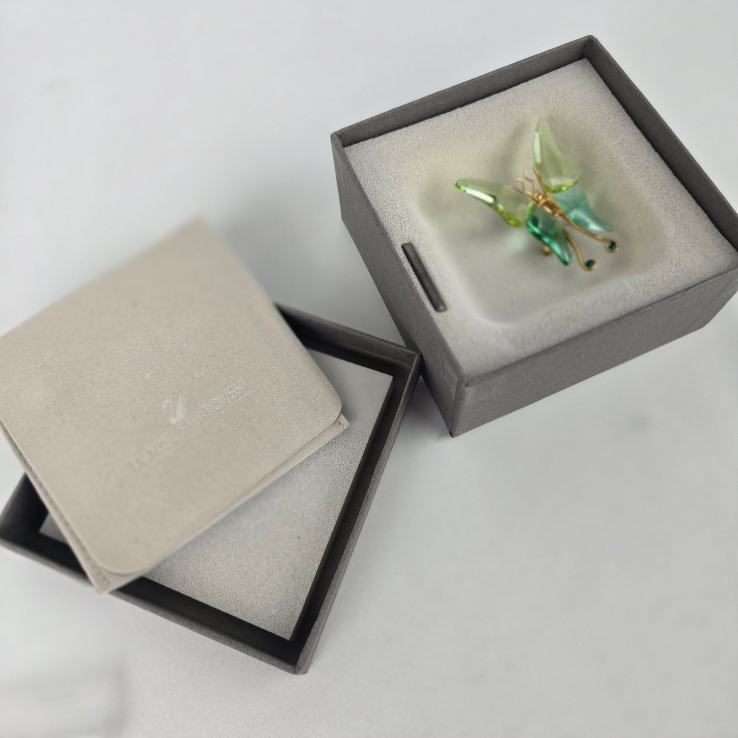 Daniel Swarovski Paradise Green Crystal Butterfly 925 Brooch