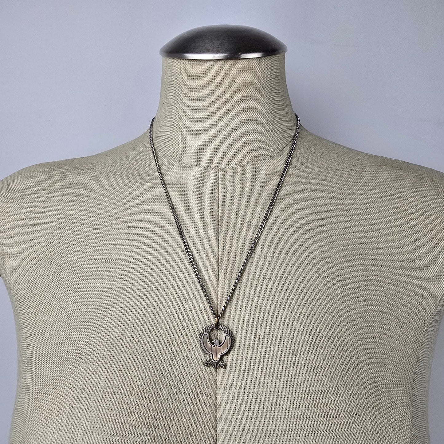 Vintage Amway Rising Phoenix Silver Necklace