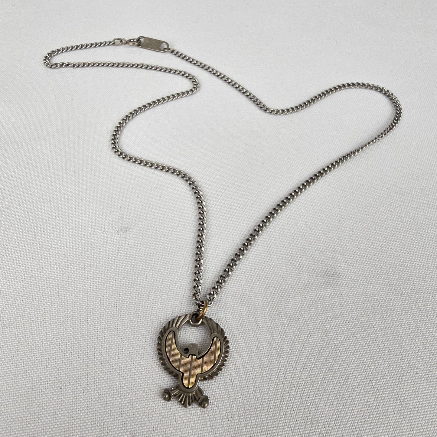 Vintage Amway Rising Phoenix Silver Necklace