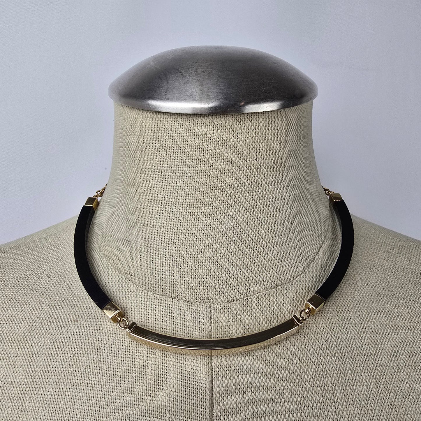 Vintage Sarah Coventry Black & Gold Choker Necklace