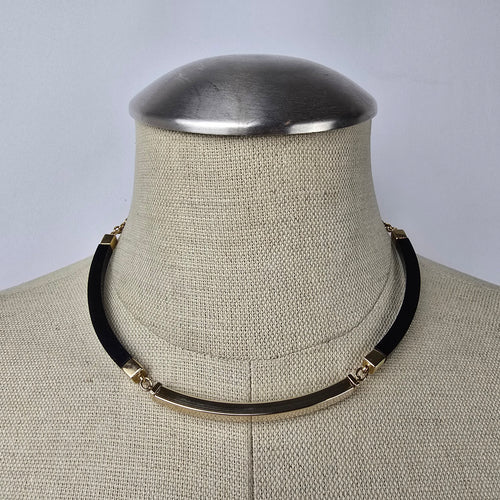 Vintage Sarah Coventry Black & Gold Choker Necklace