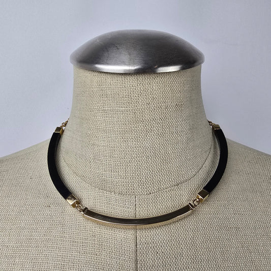 Vintage Sarah Coventry Black & Gold Choker Necklace