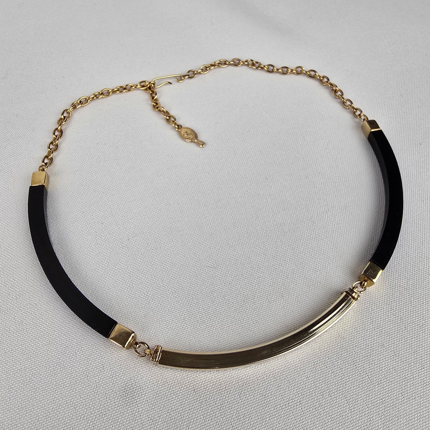 Vintage Sarah Coventry Black & Gold Choker Necklace
