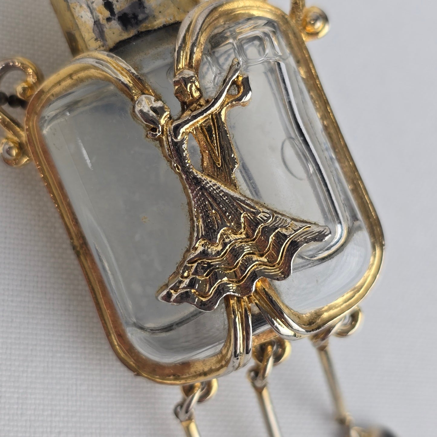 Vintage Gold Tone Potion Bottle Necklace