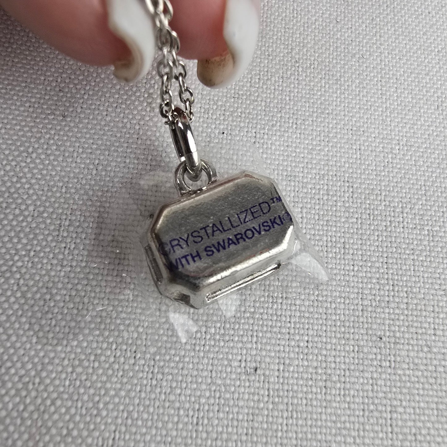 Silver Swarovski Crystals Necklace & Earring Set