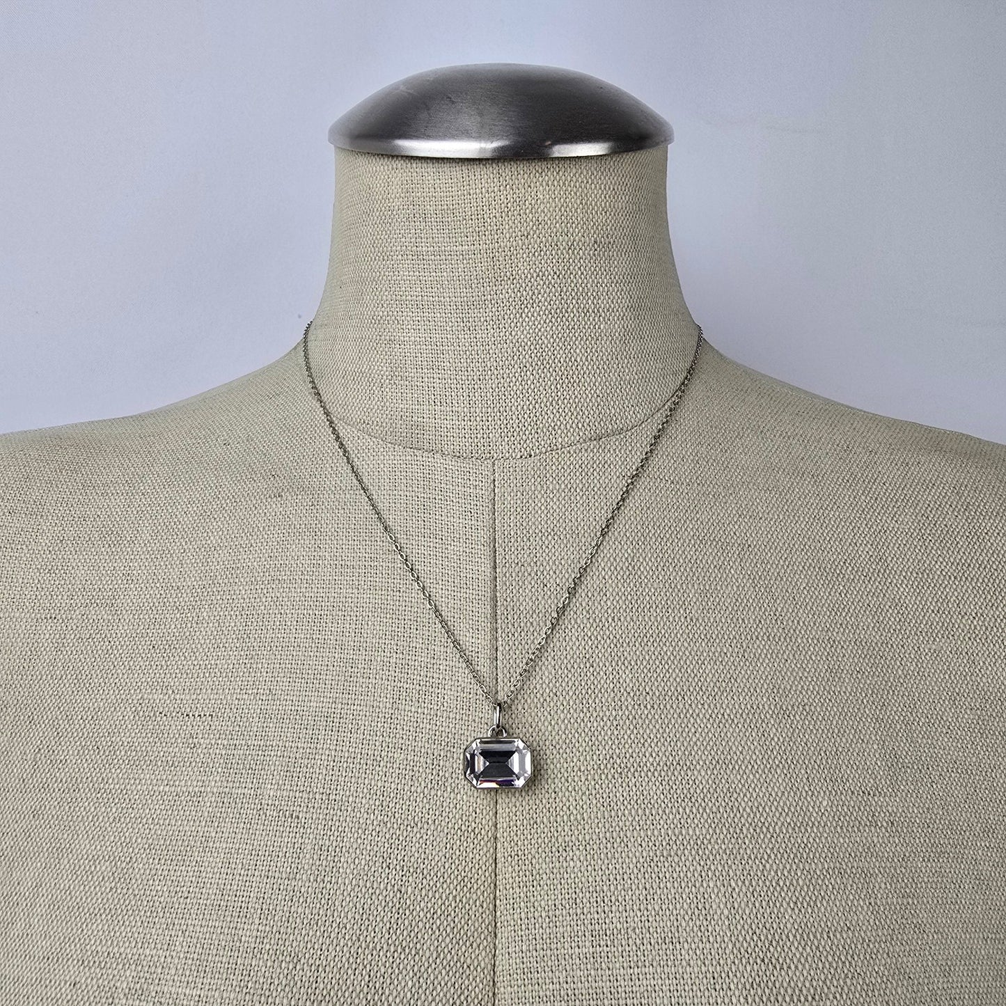 Silver Swarovski Crystals Necklace & Earring Set