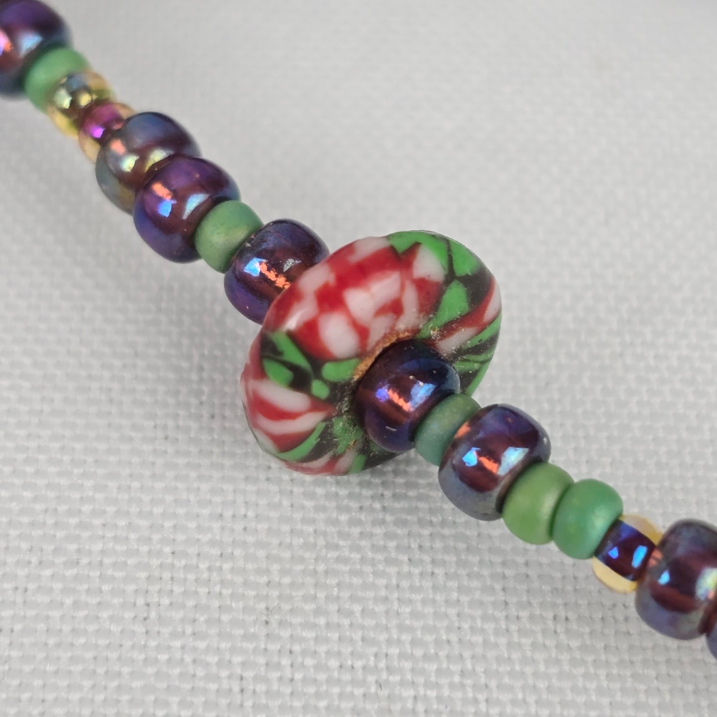 Black & Pink Natural Stone Long Beaded Necklace