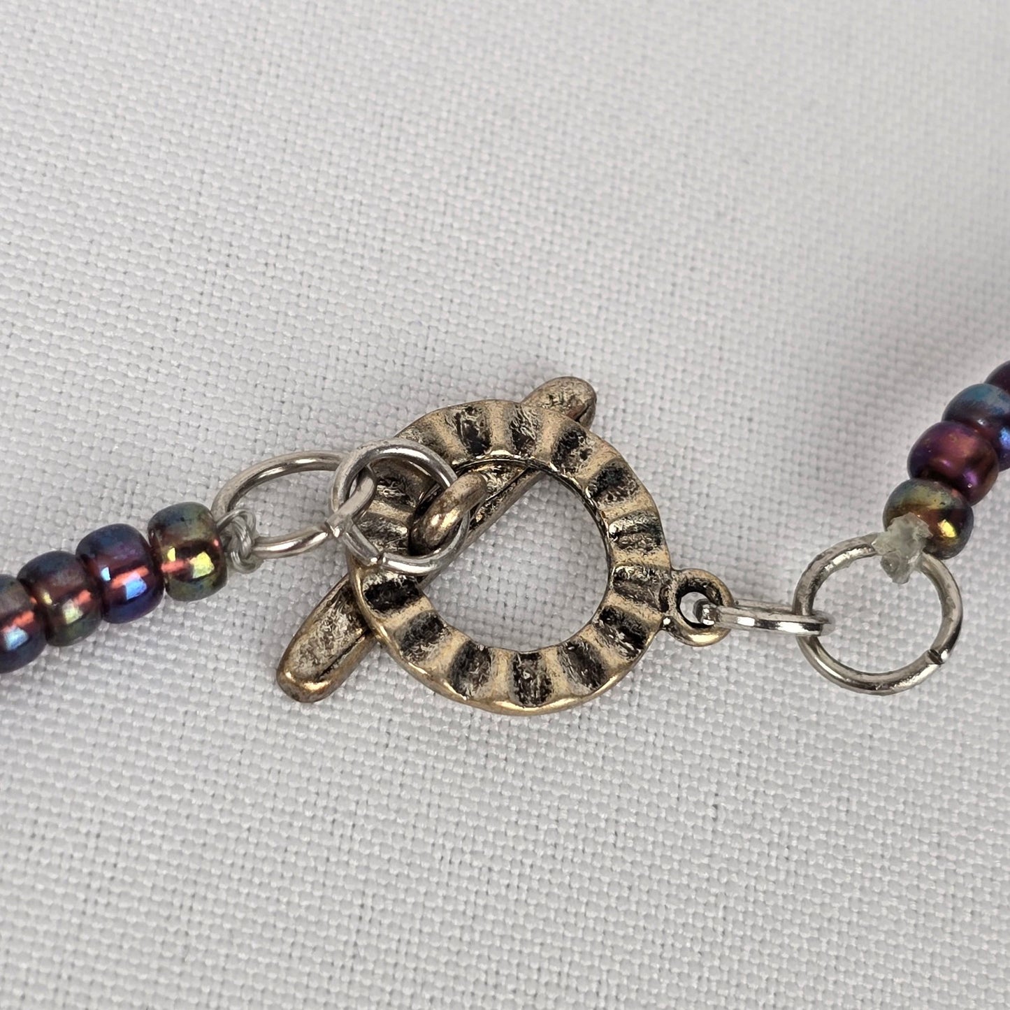 Black & Pink Natural Stone Long Beaded Necklace