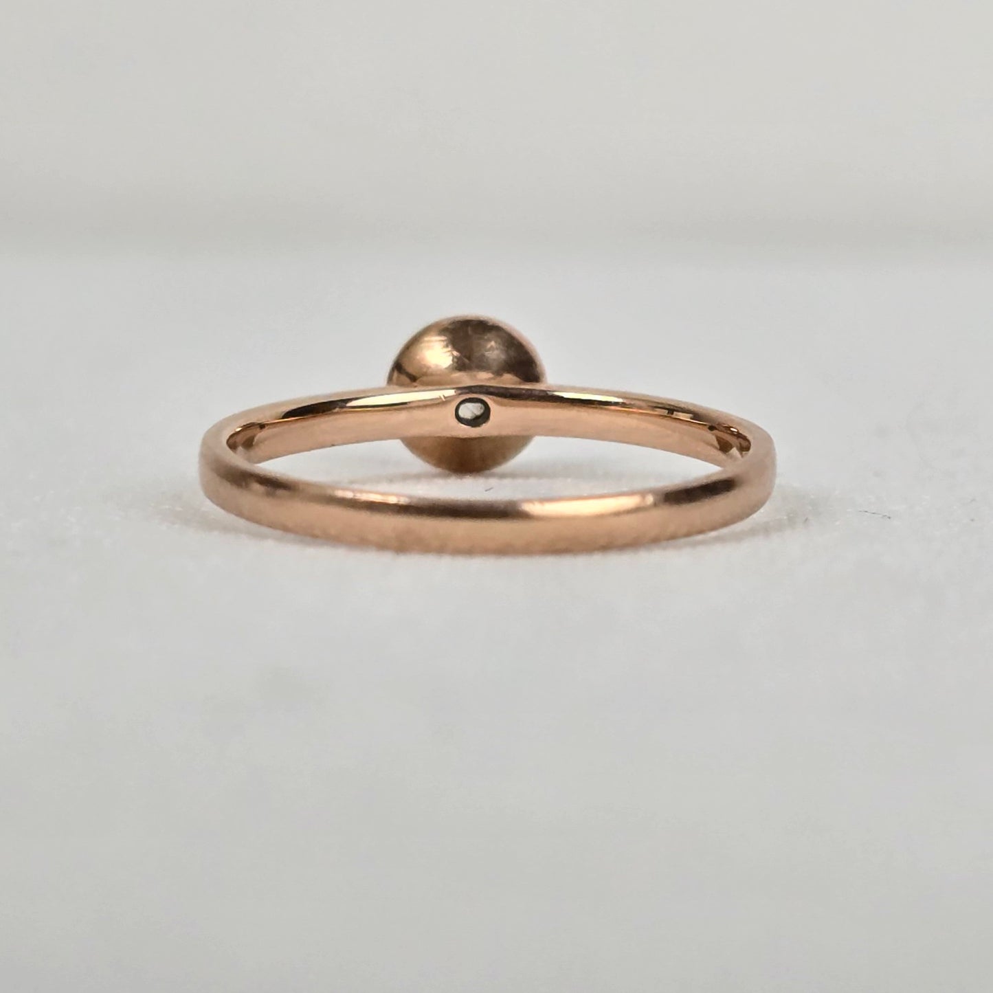 14K Gold NH Bezel Set Faux Diamond Ring Size 7