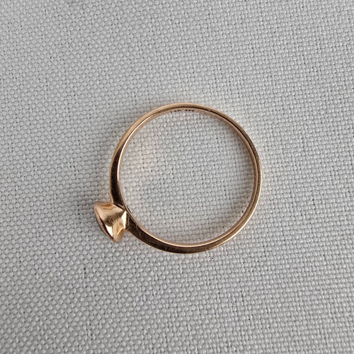 14K Gold NH Bezel Set Faux Diamond Ring Size 7