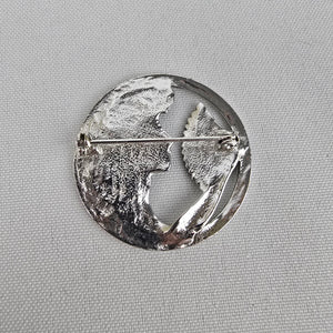 Vintage Art Nouveau Silver Lady Face Brooch