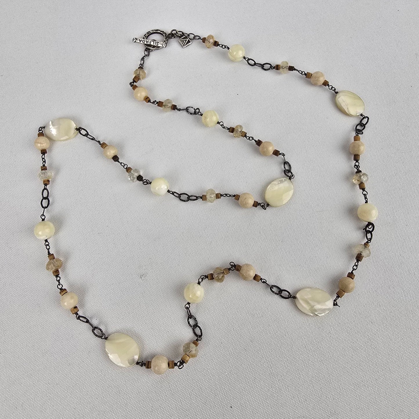 Silpada 925 Sterling Silver Mother of Pearl Quartz Necklace