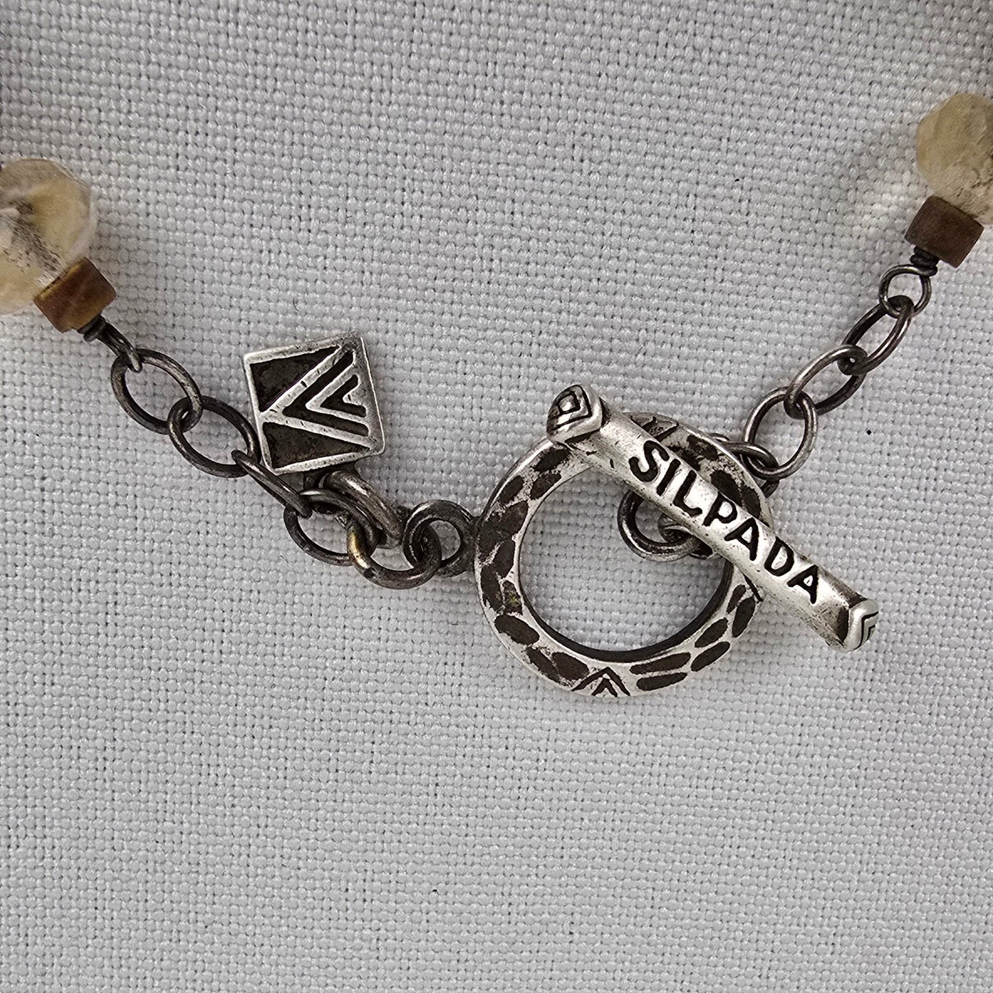 Silpada 925 Sterling Silver Mother of Pearl Quartz Necklace