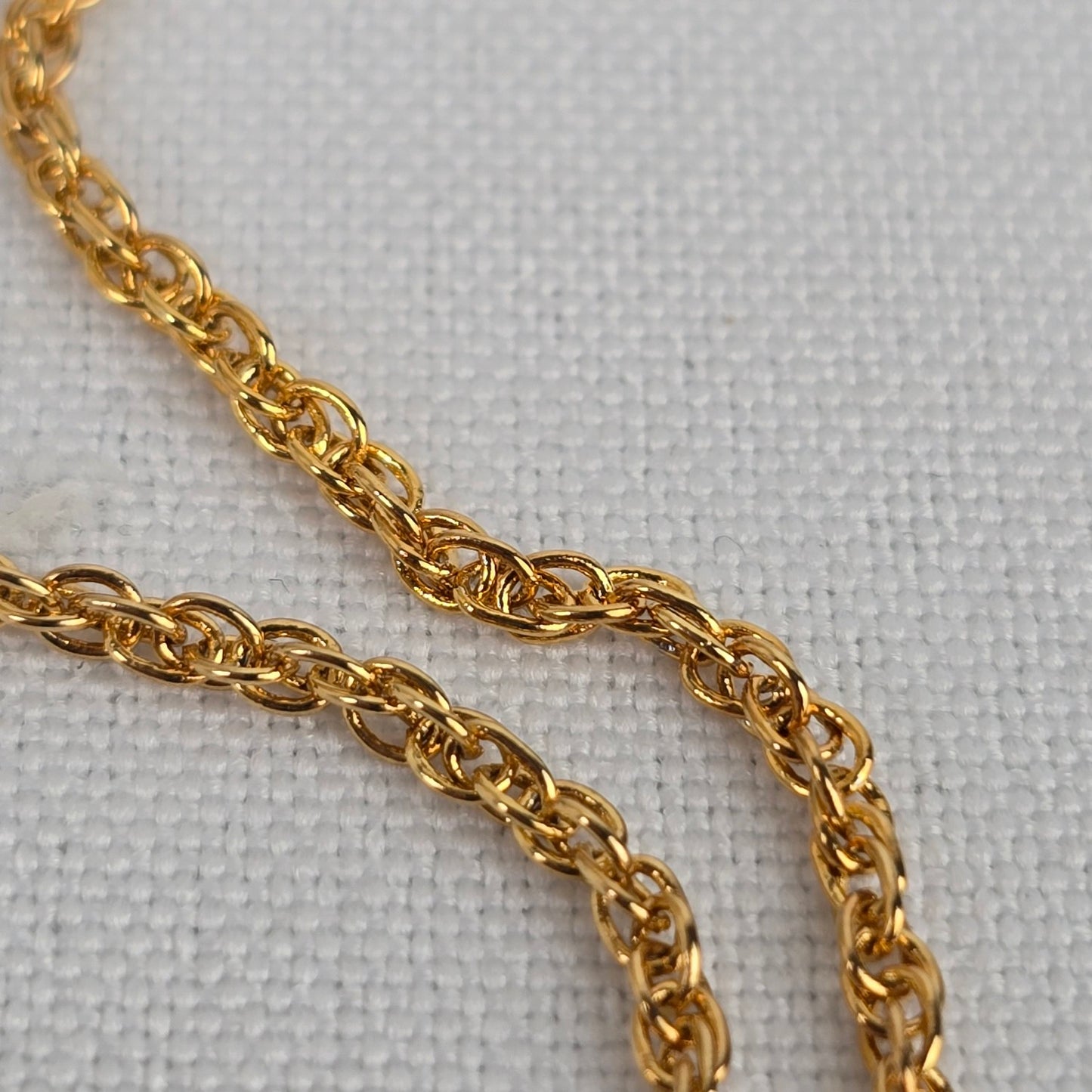 Gold Tone Cream Heart Flower Pendant Long Necklace