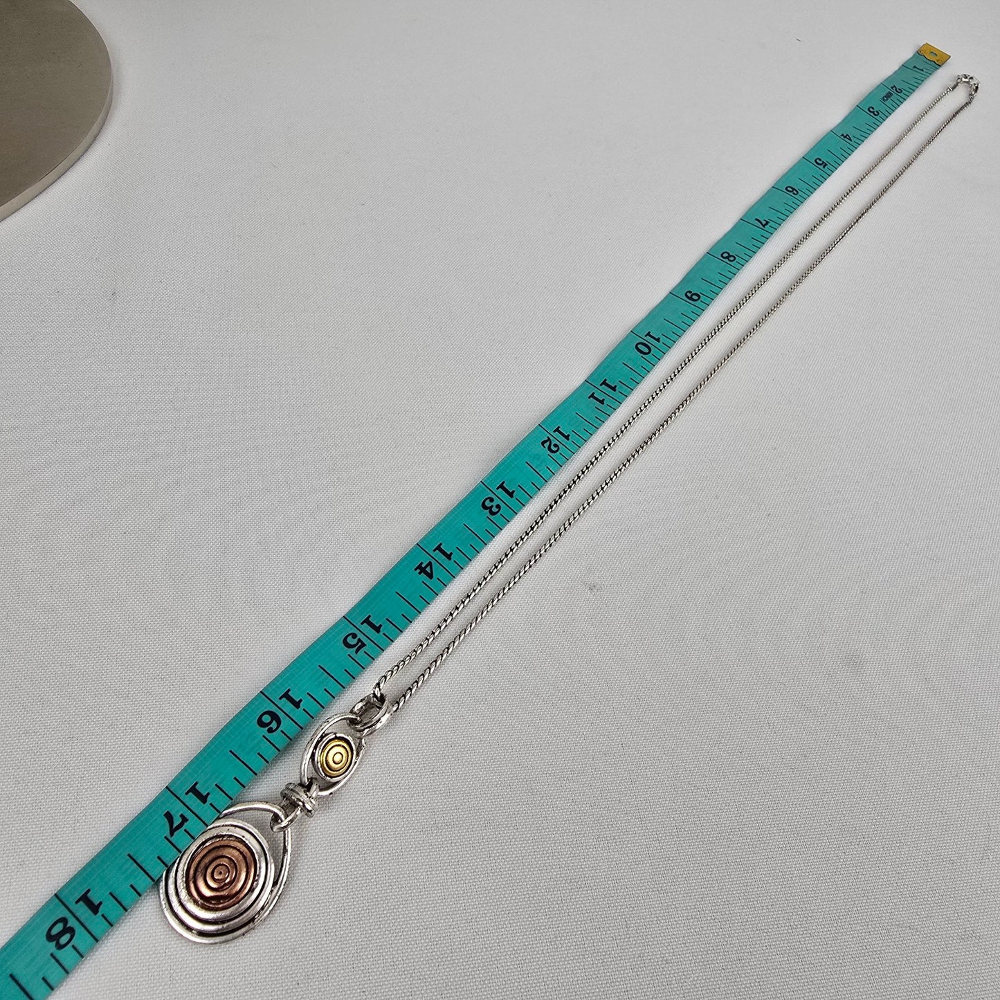 Silver Swirl Pendant Long Necklace