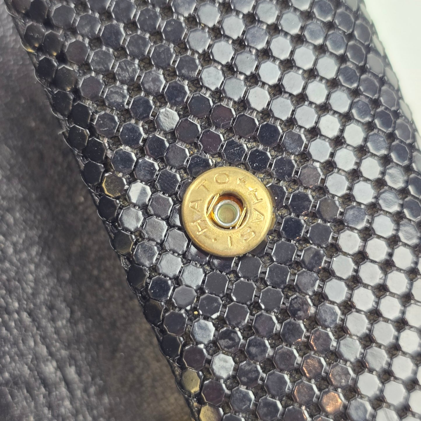 Vintage Black & Gold Metal Mesh Key Holder