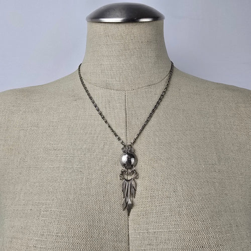 Vintage Silver Coin Fringe Necklace & Earring Set