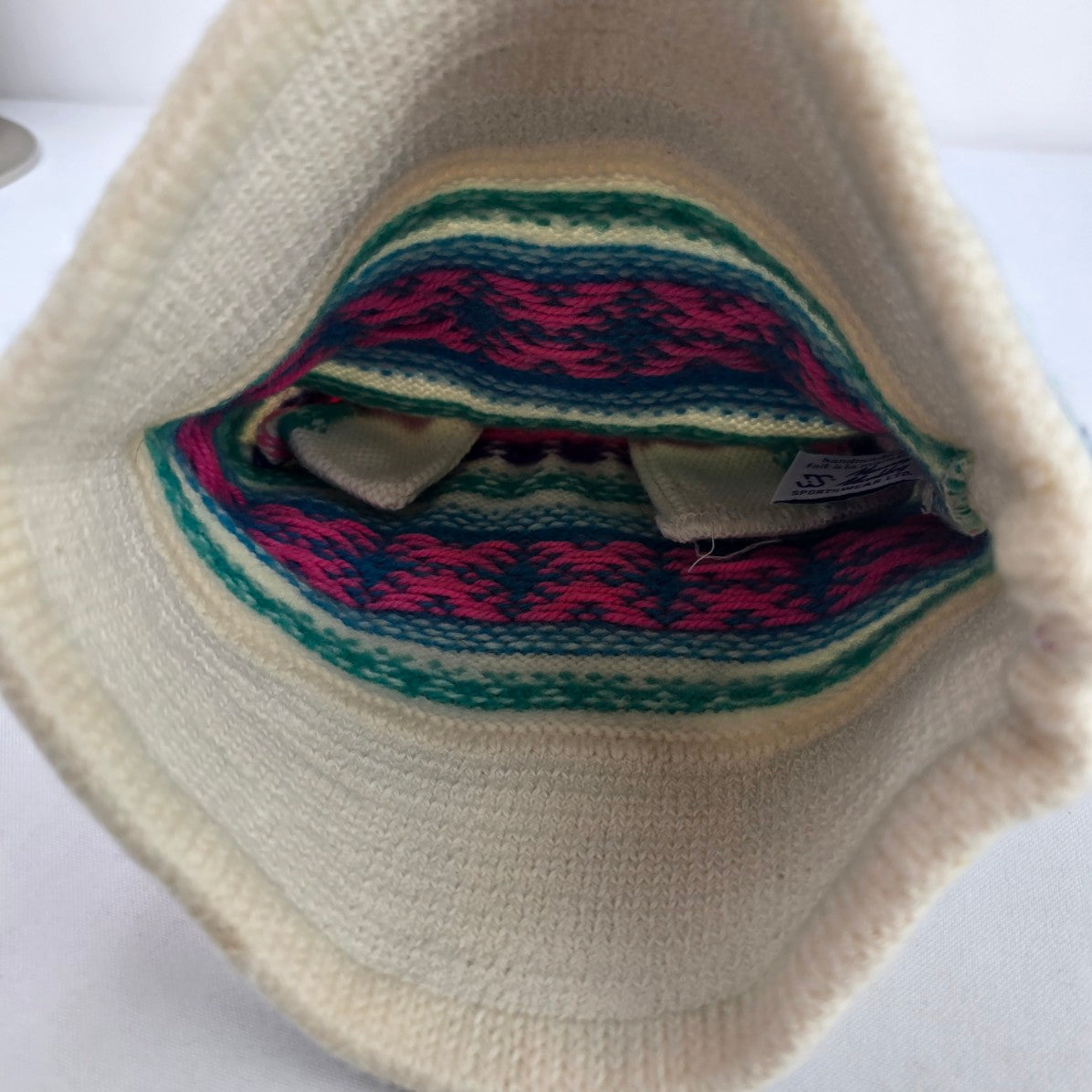 Vintage Fernie Pink & Blue Wool Toque