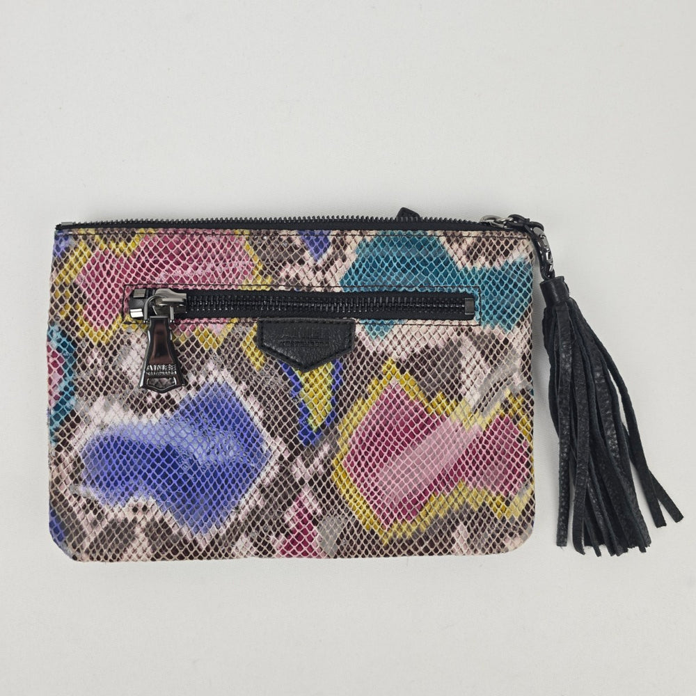 Aimee Kestenberg Colorful Snake Print Clutch Purse