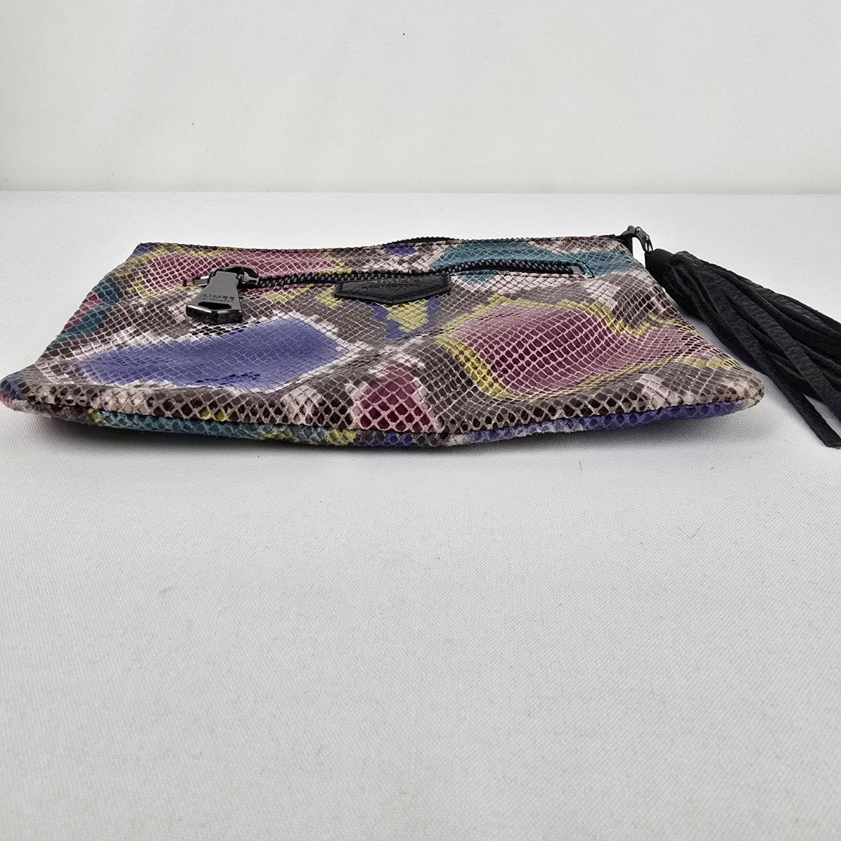 Aimee Kestenberg Colorful Snake Print Clutch Purse