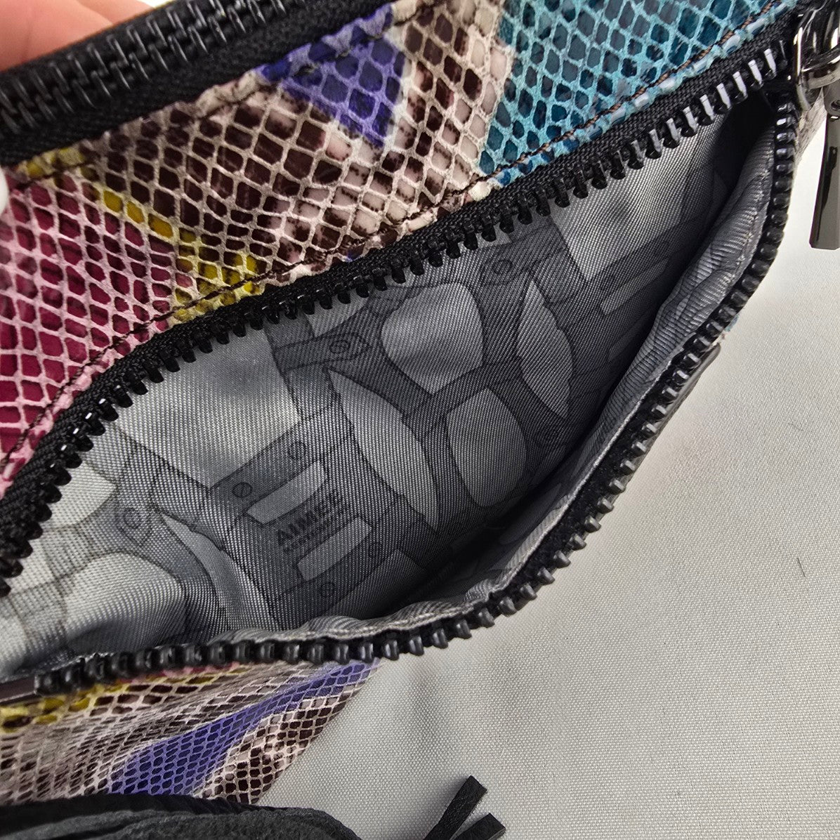 Aimee Kestenberg Colorful Snake Print Clutch Purse