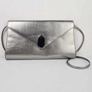 Vintage Cabrelli Grey & Black Tassel Clutch Purse