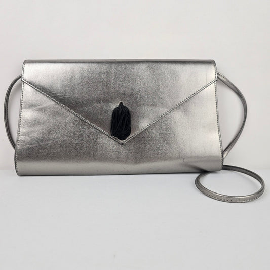 Vintage Cabrelli Grey & Black Tassel Clutch Purse