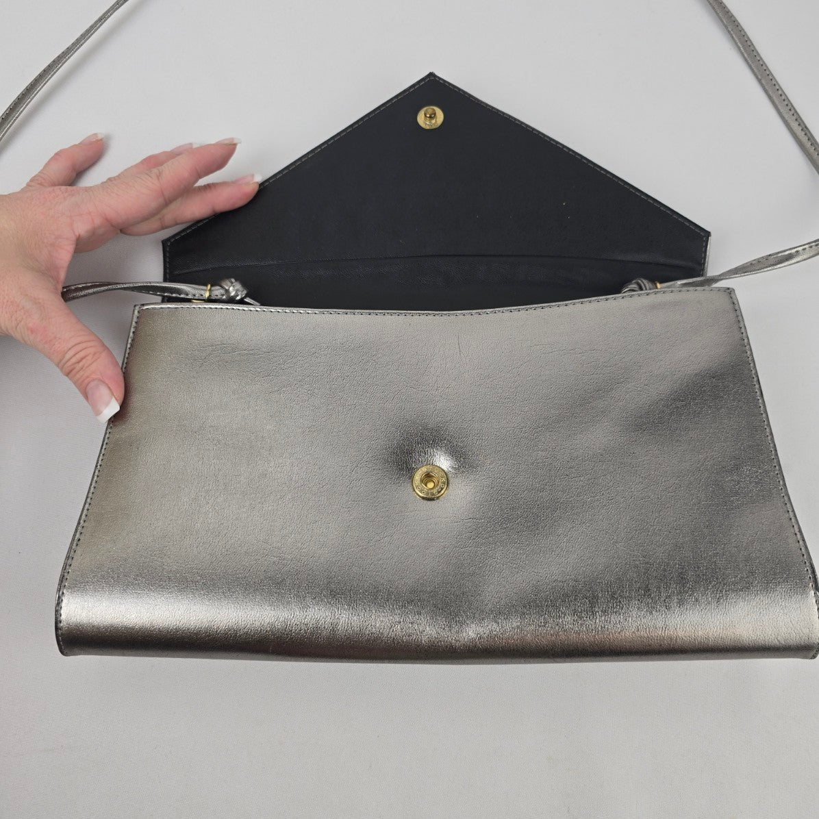 Vintage Cabrelli Grey & Black Tassel Clutch Purse