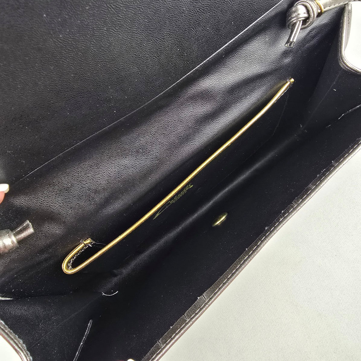 Vintage Cabrelli Grey & Black Tassel Clutch Purse