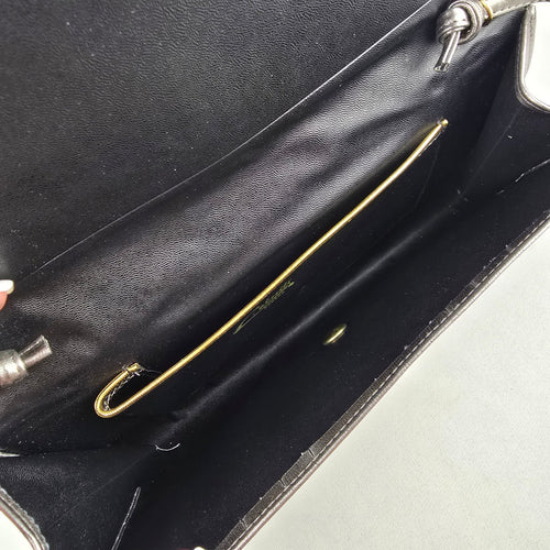 Vintage Cabrelli Grey & Black Tassel Clutch Purse