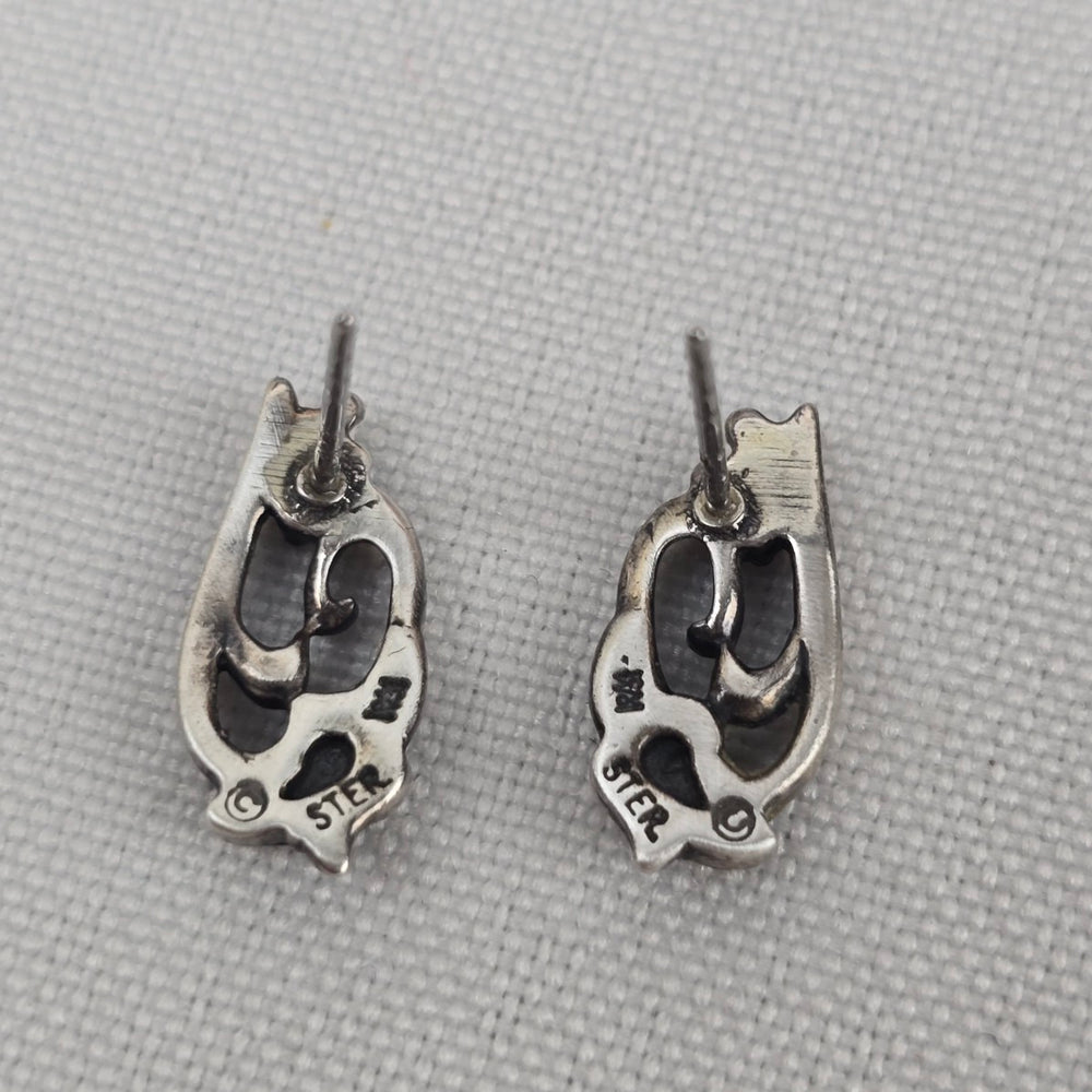 925 Sterling Silver Floral Stud Earrings