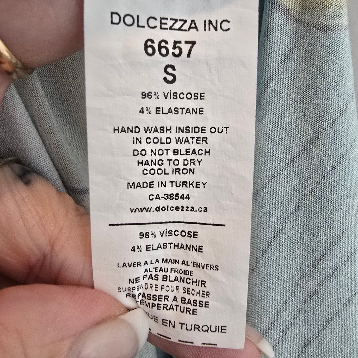 Dolcezza Simply Art Teal Midi Dress Size S