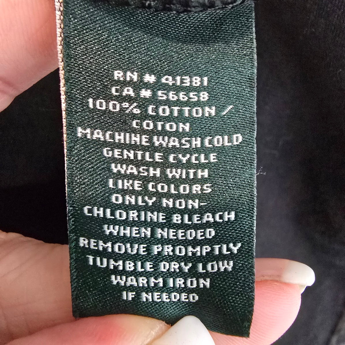 Lauren Ralph Lauren Black Cotton Shirt Dress Size M