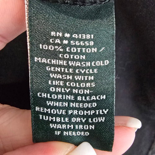 Lauren Ralph Lauren Black Cotton Shirt Dress Size M