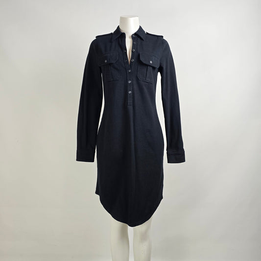 Lauren Ralph Lauren Black Cotton Shirt Dress Size M